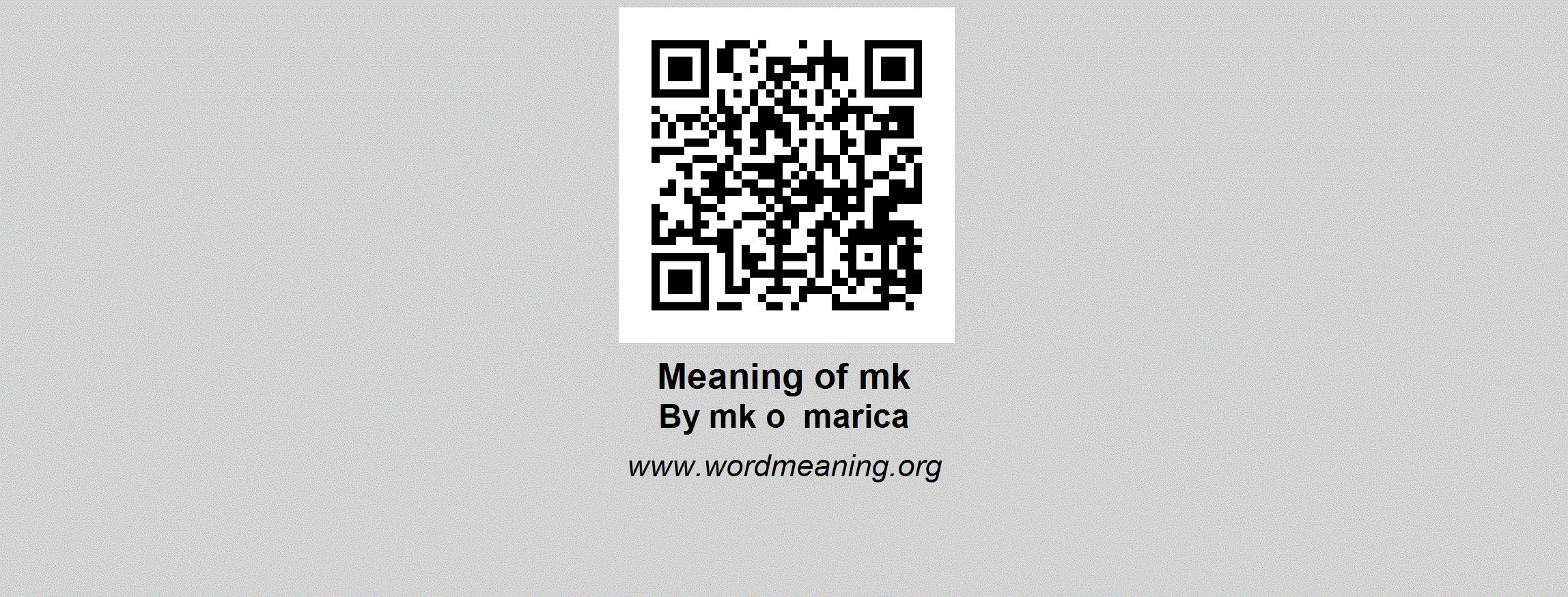 Meaning mk Mark
